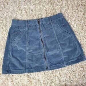 AMERICAN EAGLE Hi-Rise A-Line Blue Corduroy Skirt